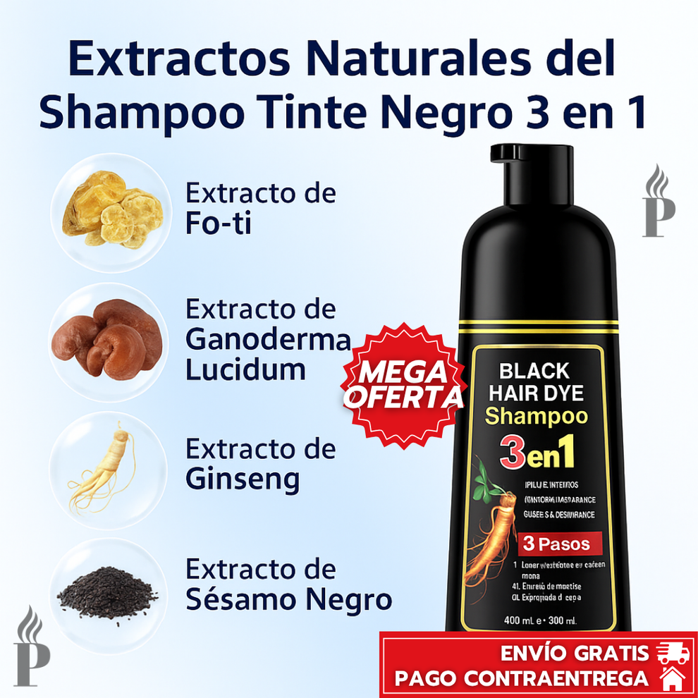 🔥Oferta Especial 3x1:Adiós Canas™ ✨- Shampoo Rejuvenecedor Instantáneo🥰, Cabello Joven en Minutos💯
